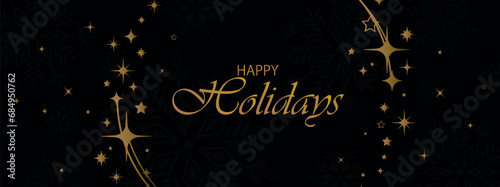 happy holidays text on stars background	