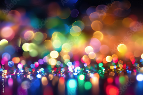 Vibrant Rainbow Bokeh Lights on a Blurred Background