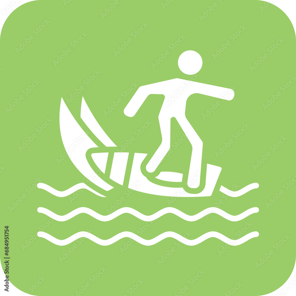 Vector Design Person Surfing Icon Style