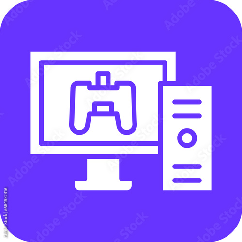 Vector Design Gaming Pc Icon Style