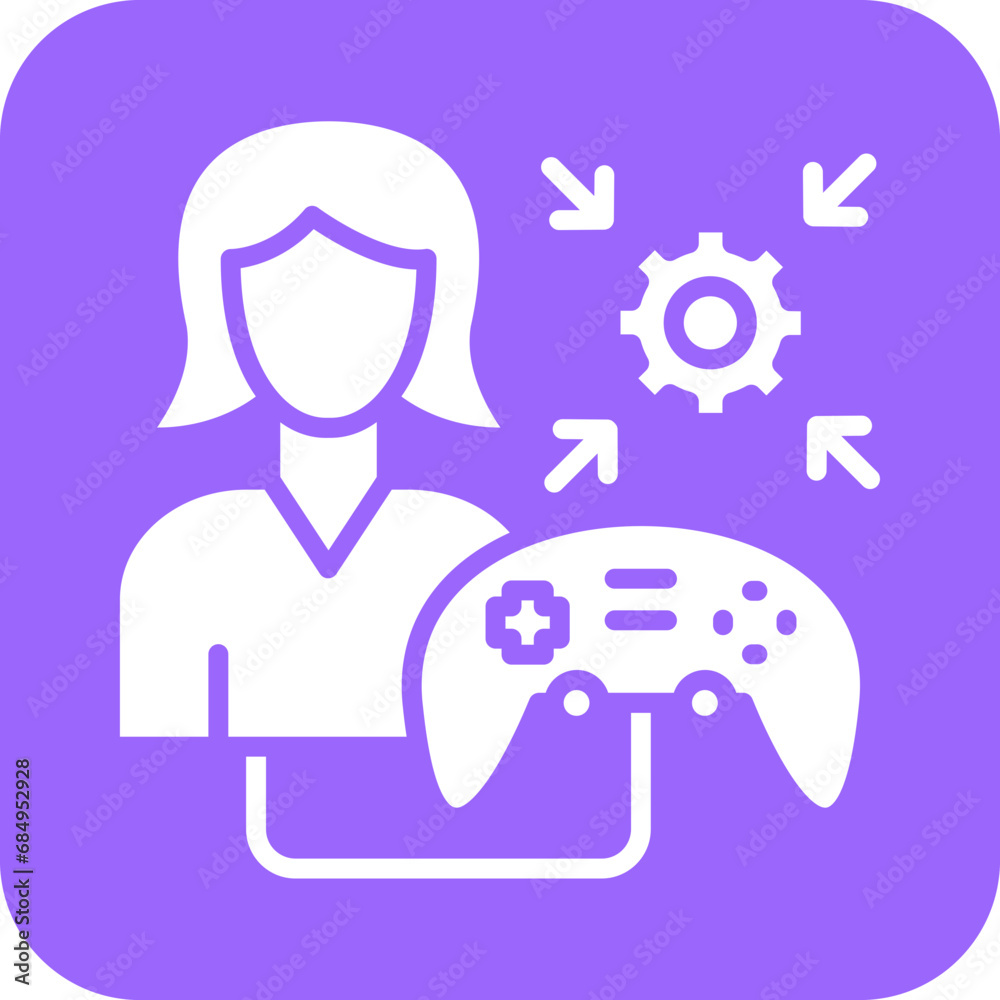 Vector Design Game Modder Female Icon Style Vector Design Game Modder Female Icon Style