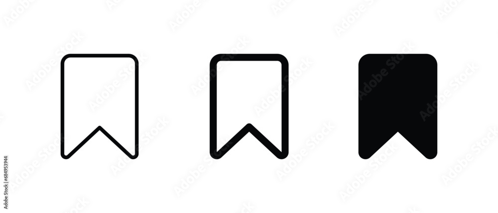 Bookmark icon set vector. outline icon for web and mobile apps Bookmark icon set vector. outline icon for web and mobile apps
