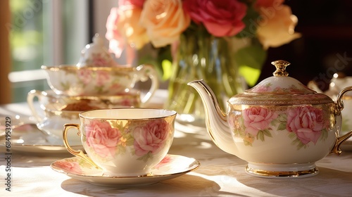 elegant cup tea drink teatime illustration background kitchen, mug object, vintage porcelain elegant cup tea drink teatime