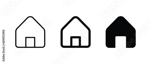 Home page icon set vector, outline icon for web and mobile apps