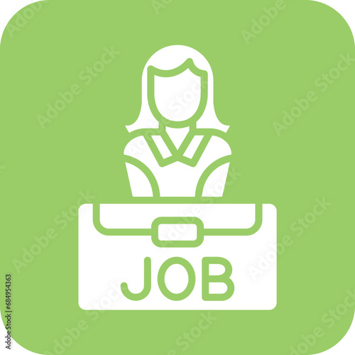 Vector Design Job Candidate Female Icon Style