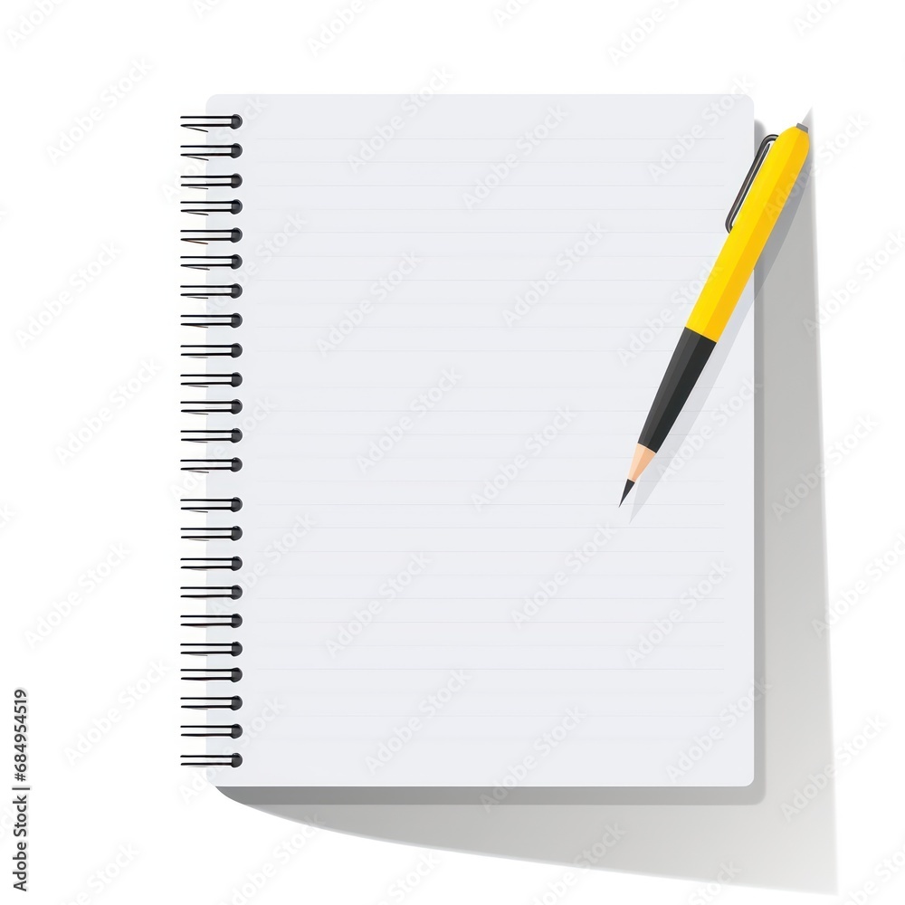 Detailed Sticker and Notepad on White Background Detailed Sticker and Notepad on White Background