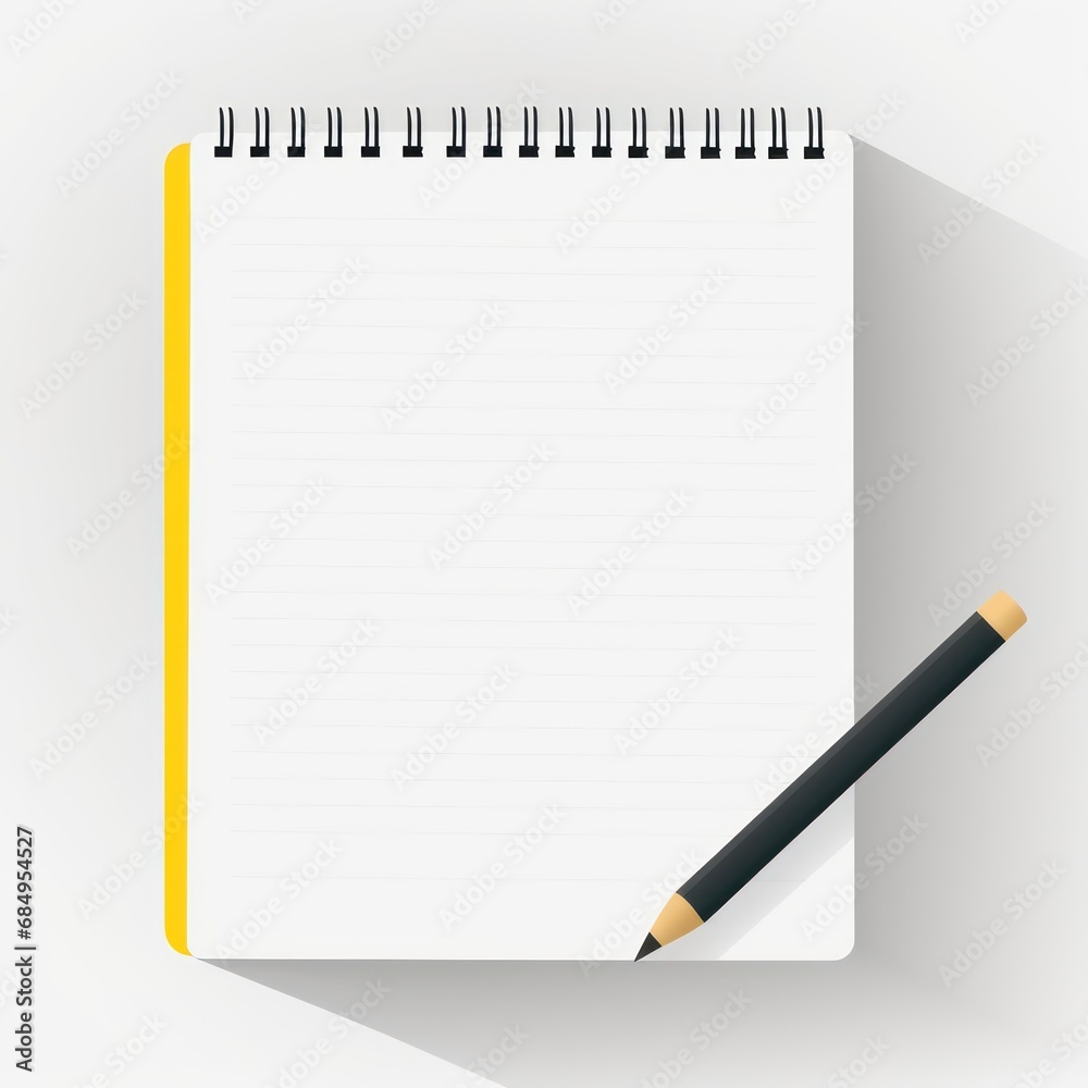 Detailed Sticker and Notepad on White Background Detailed Sticker and Notepad on White Background