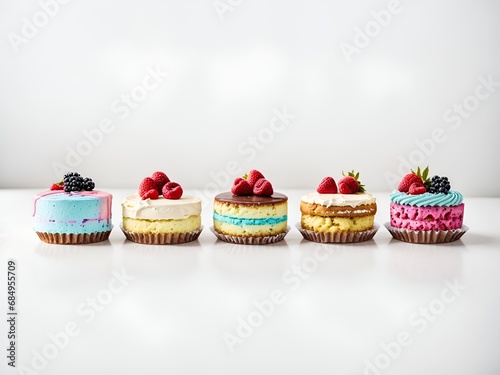 Set of delicious cakes