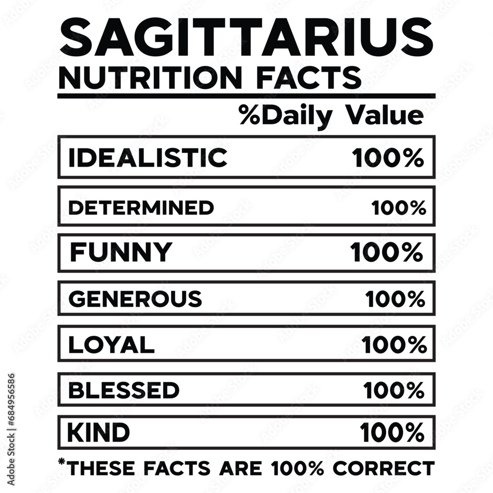 Sagittarius Nutrition Facts SVG Sagittarius Nutrition Facts SVG