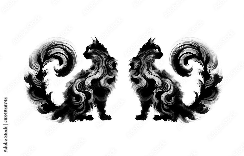 Mirror Cat on white background. Mirror Cat on white background.