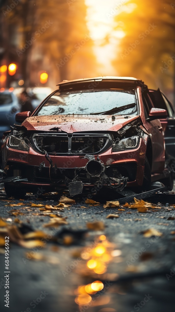An automobile was damaged in an accident. Generative Ai.