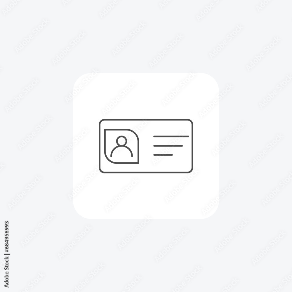 Identity Cards thin line icon, grey outline icon, pixel perfect icon Identity Cards thin line icon, grey outline icon, pixel perfect icon