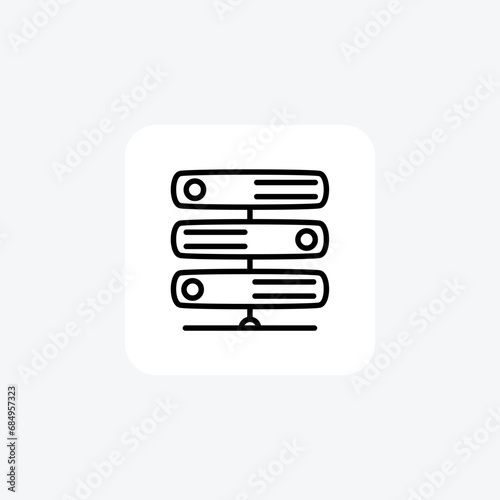 Servers, data, hosting, network, infrastructure, cloud line icon Pixel perfect icon