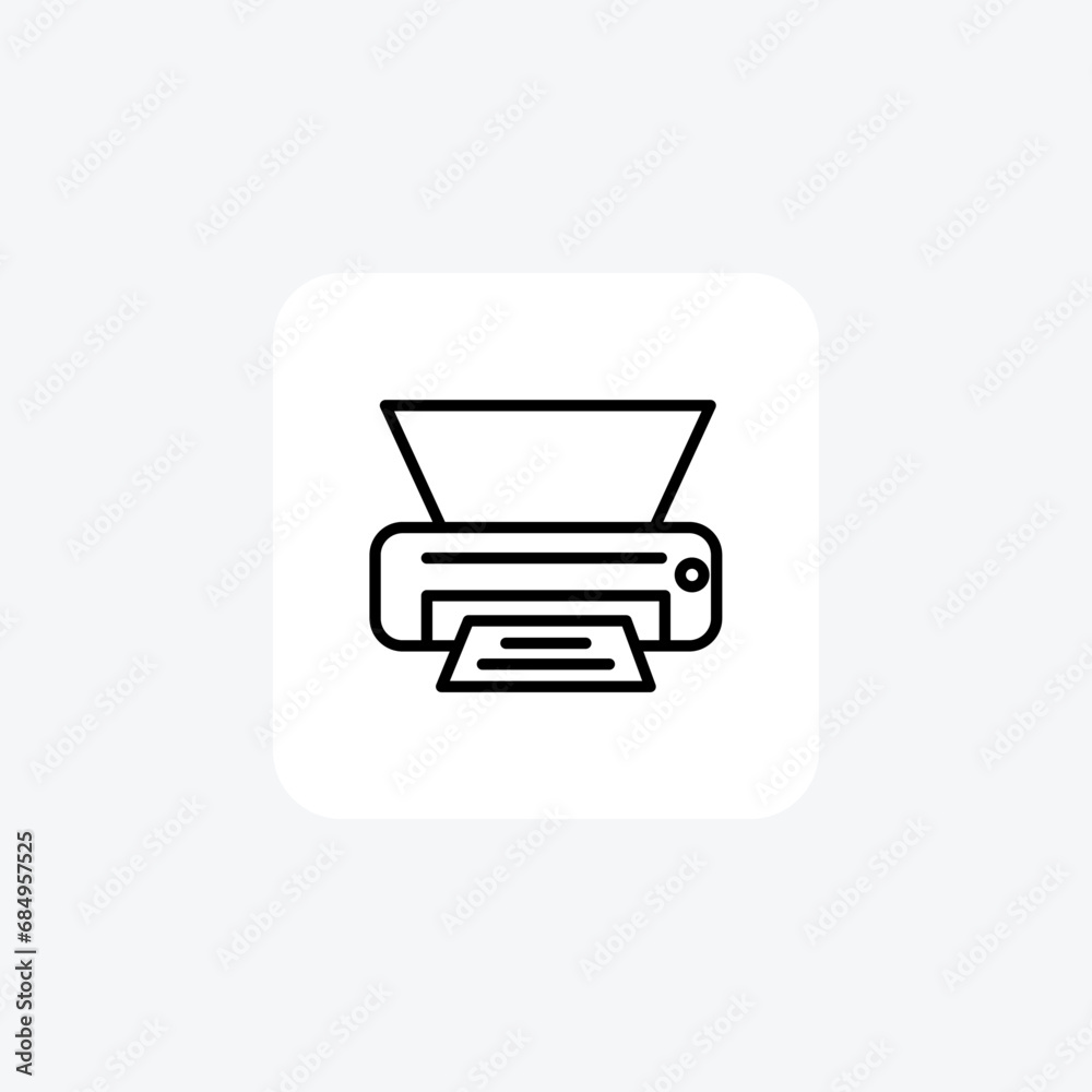 Documents with the Printer line icon, outline icon, pixel perfect icon Documents with the Printer line icon, outline icon, pixel perfect icon