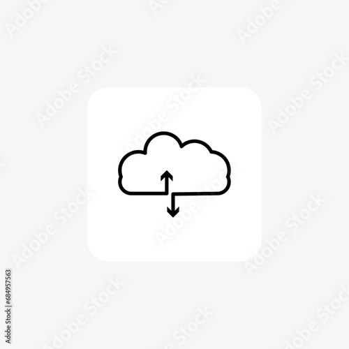 Cloud Sync, Cloud Storage line icon, outline icon, pixel perfect icon