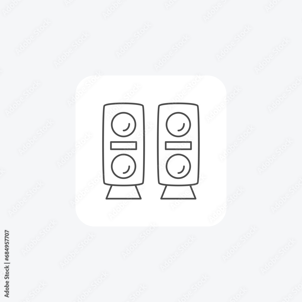 Speaker thin line icon, grey outline icon, pixel perfect icon Speaker thin line icon, grey outline icon, pixel perfect icon