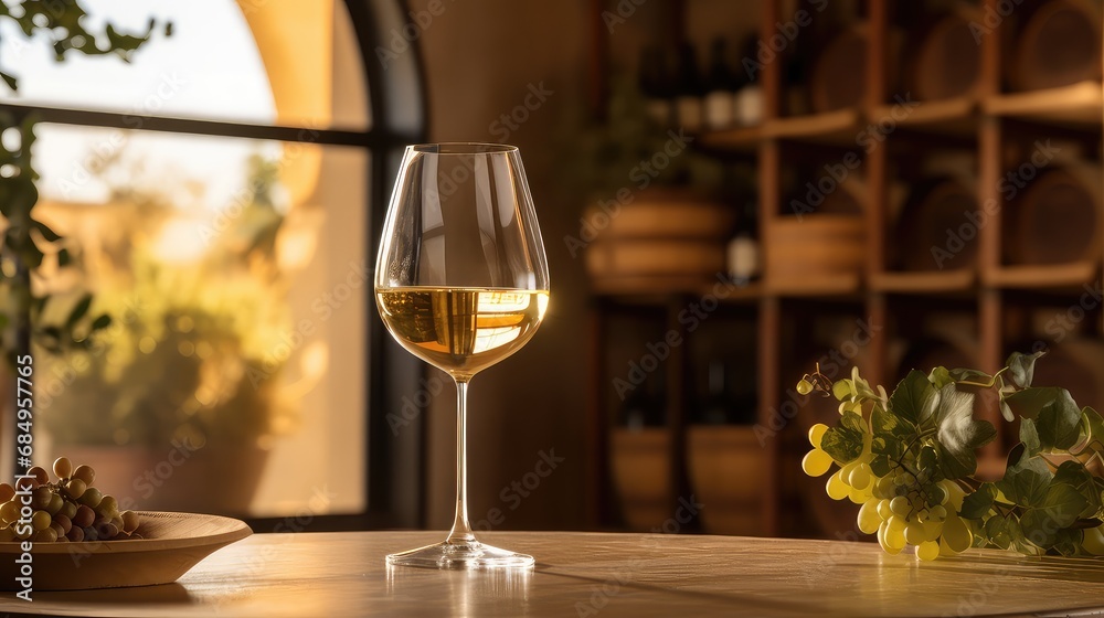 glass white wine drink winery tasting room illustration day woman, people caucasian, and indoors glass white wine drink winery tasting room - obrazy, fototapety, plakaty 