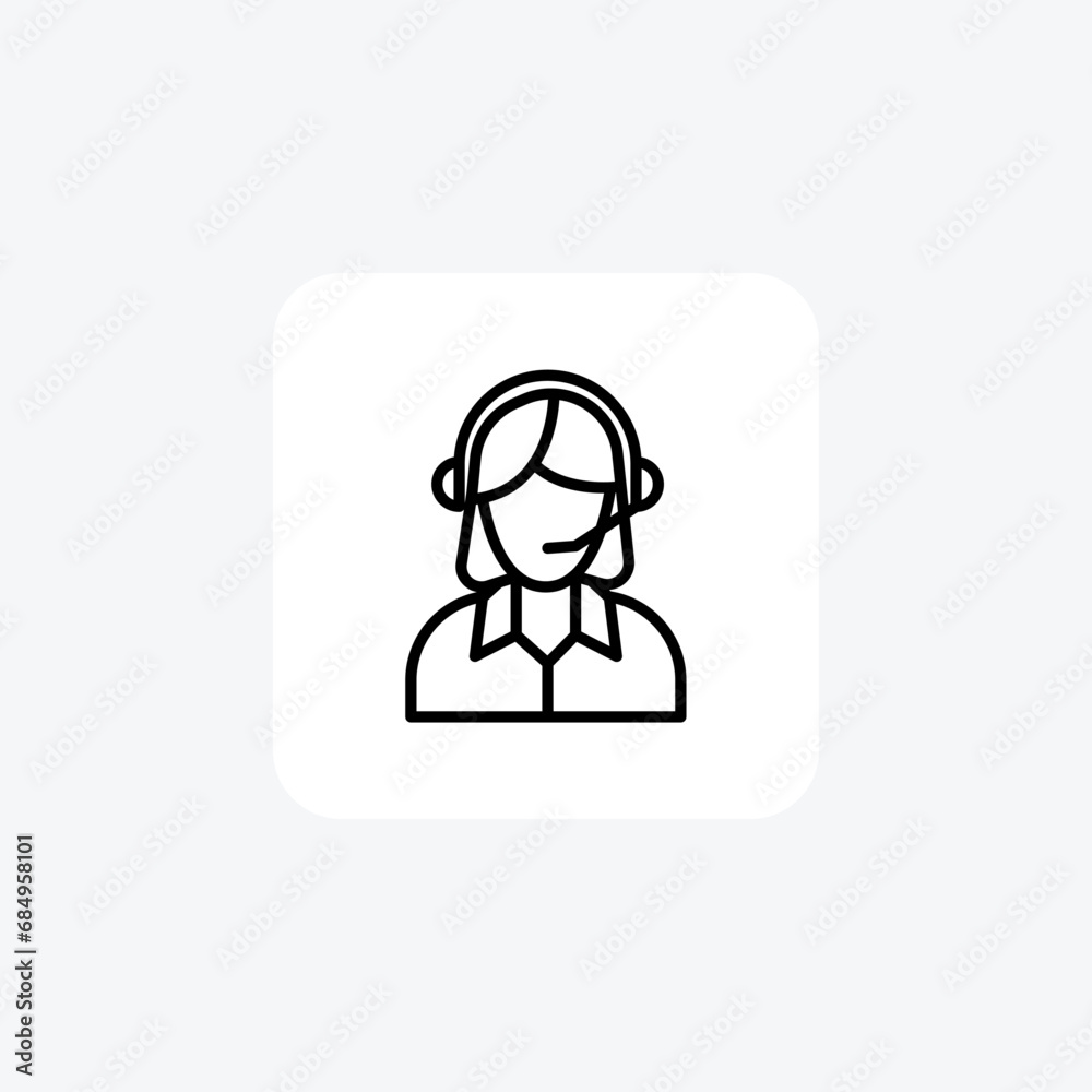 Helpline, Customer Support, Assistant line icon, outline icon, pixel perfect icon Helpline, Customer Support, Assistant line icon, outline icon, pixel perfect icon