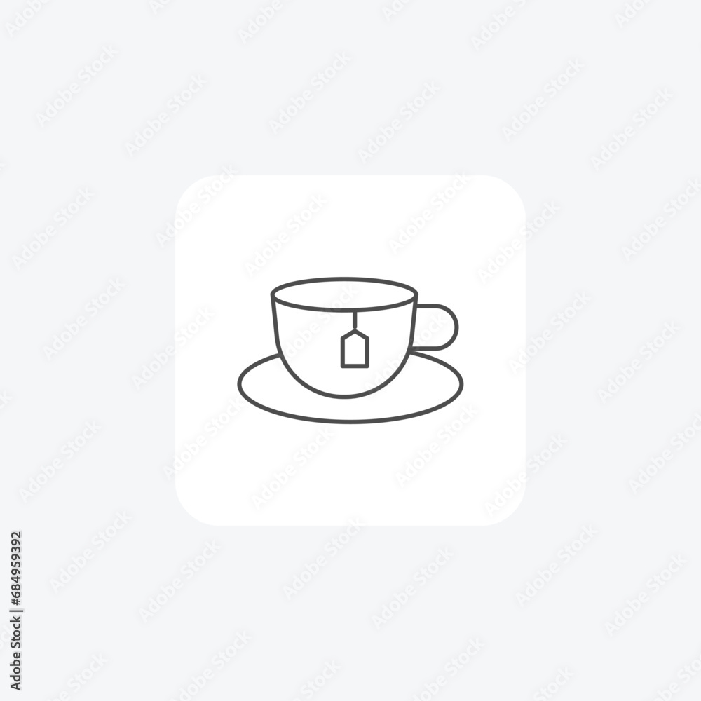 TeaHarmony,TeaCupSymbol, thin line icon, grey outline icon, pixel perfect icon