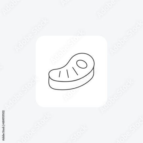 Meat Icon, Butcher's Choice Symbol, thin line icon, grey outline icon, pixel perfect icon photo