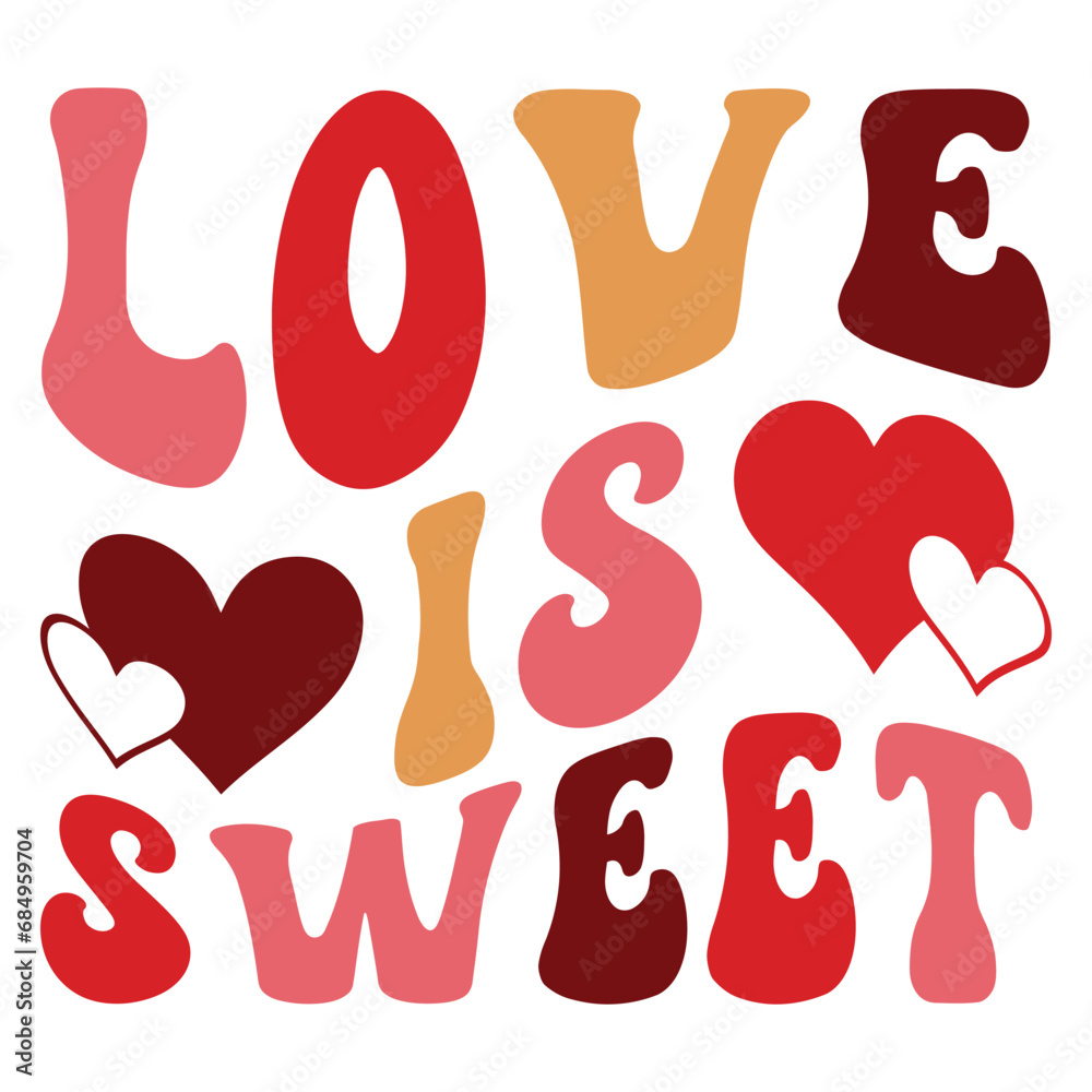 Love is sweet Retro SVG