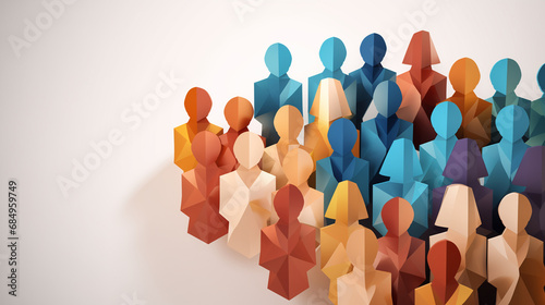 Diversity workplace inclusivity world day cultural multicultural multiracial inclusive friendly cohesive teamwork paper cut out colourful photo