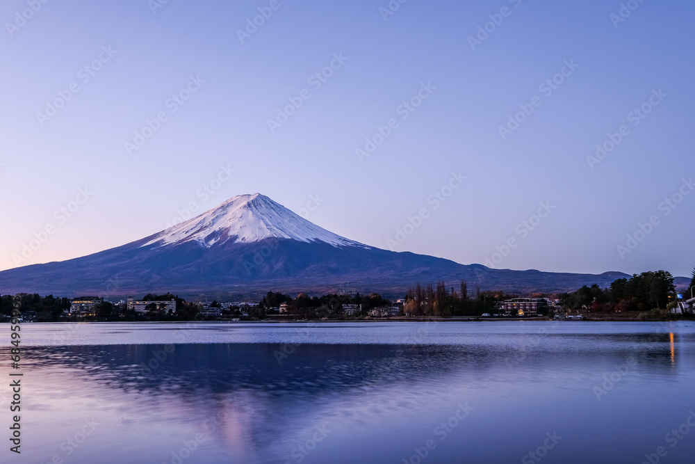富士山　河口湖　早朝