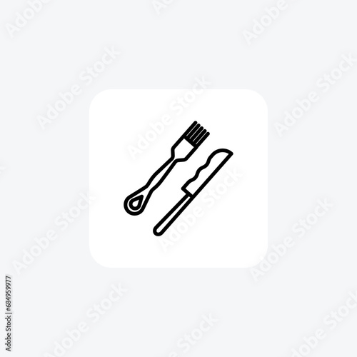 Cutlery Set, FineDiningUtensils, StainlessSteelCutlery, line icon, outline icon, pixel perfect icon