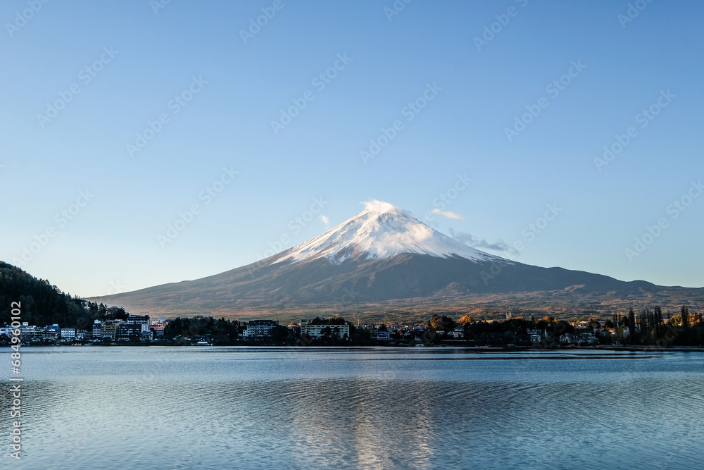 富士山　河口湖　早朝