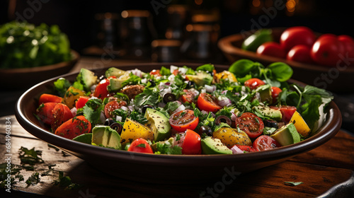 salad with vegetables HD 8K wallpaper Stock Photographic Image  © AA