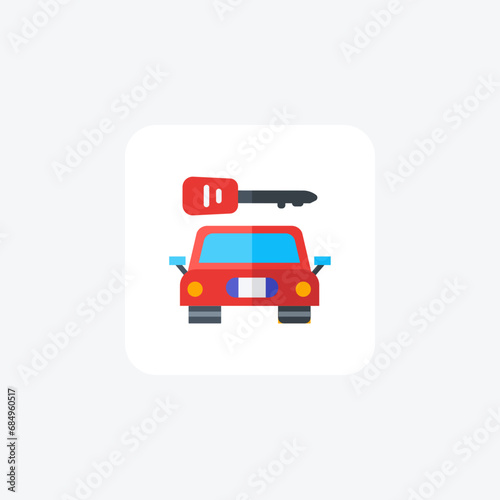 Car, Driving, Automotive, Travel, Road, flat color icon, pixel perfect icon