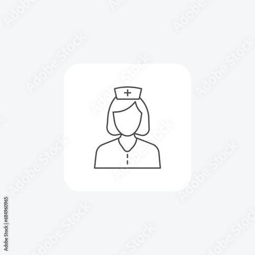 Nurse , Healthcare Professional, Medical Care, thin line icon, grey outline icon, pixel perfect icon © Blinix Solutions