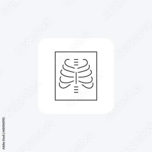 X-ray Report Icon Medical Imaging, Radiology thin line icon, grey outline icon, pixel perfect icon