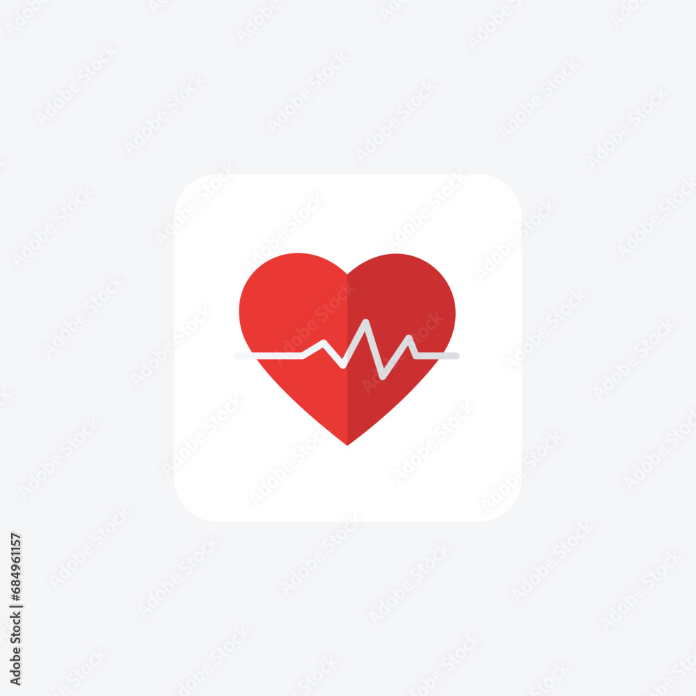 Heart beat,Pulse, Cardiology, flat color icon, pixel perfect icon Heart beat,Pulse, Cardiology, flat color icon, pixel perfect icon