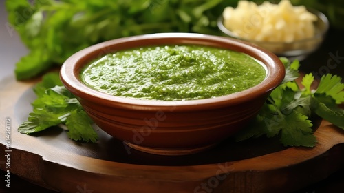 flavorful sauce indian food cilantro illustration aromatic creamy, traditional authentic, condiment chutney flavorful sauce indian food cilantro