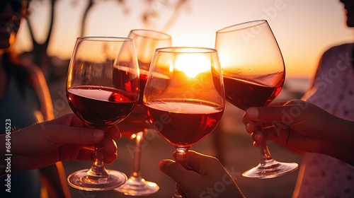 people young wine drink outdoor wine sunset illustration sunlifestyle glass, happy picnic, holding party people young wine drink outdoor wine sunset photo
