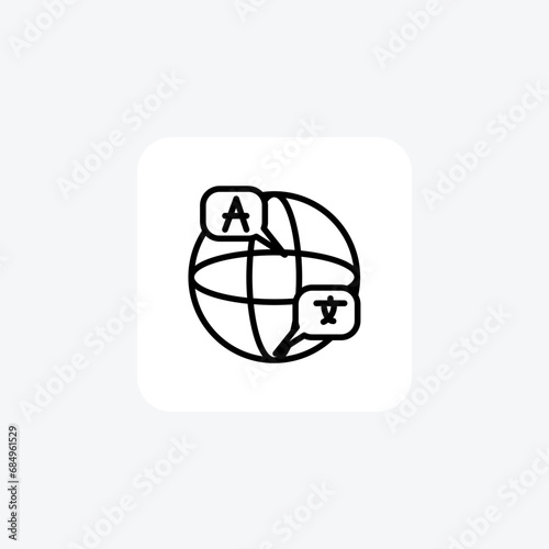 Languages, Linguistic diversity, Communication systems, line icon, outline icon, pixel perfect icon