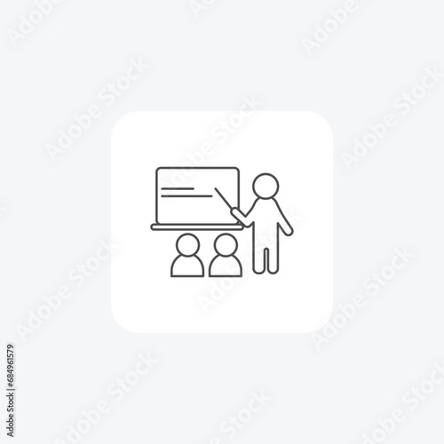 Teaching, Education, Instructor, Learning, Classroom, thin line icon, grey outline icon, pixel perfect icon