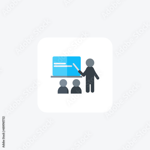 Teaching, Education, Instructor, Learning, Classroom, flat color icon, pixel perfect icon