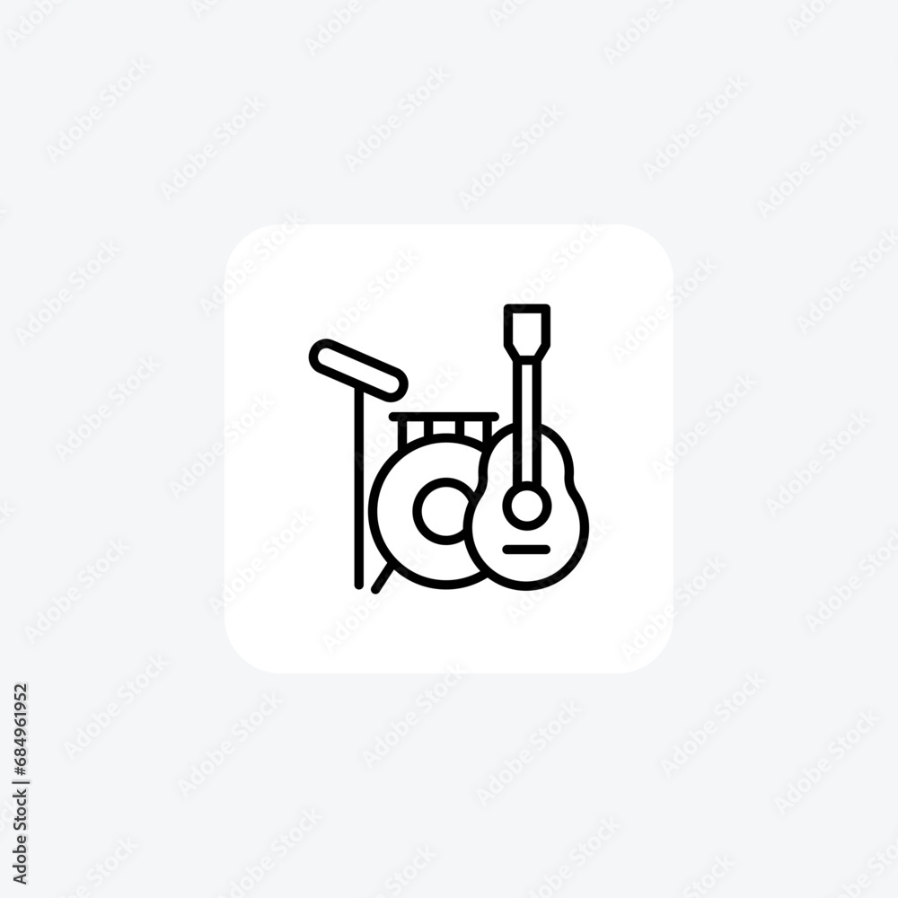 Rock band, Musical ensemble, Live performances,icon isolated on white background vector illustration Pixel perfect