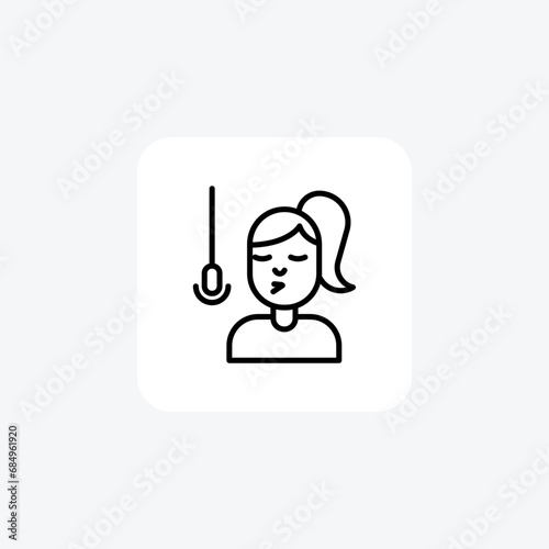 Female vocalist, singer, voice, performance, music line icon, outline icon, pixel perfect icon