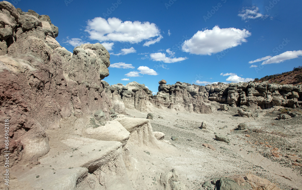 Little Book Cliffs National Monument gray hodo geologic formations near Grand Junction Colorado United States