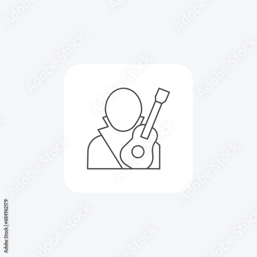 Music composer, Composer extraordinaire, Melody creator, thin line icon, grey outline icon, pixel perfect icon