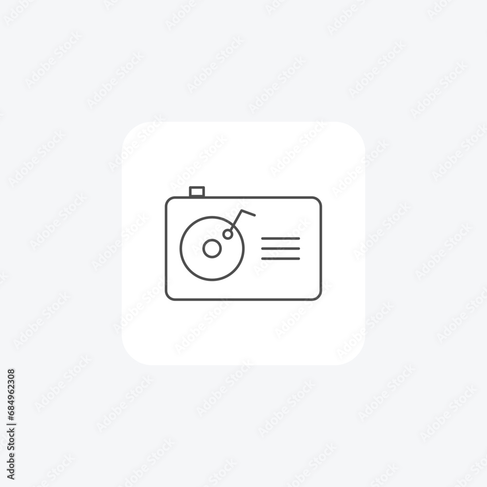 Record label video, Label showcase, Music label presentation, thin line icon, grey outline icon, pixel perfect icon Record label video, Label showcase, Music label presentation, thin line icon, grey outline icon, pixel perfect icon