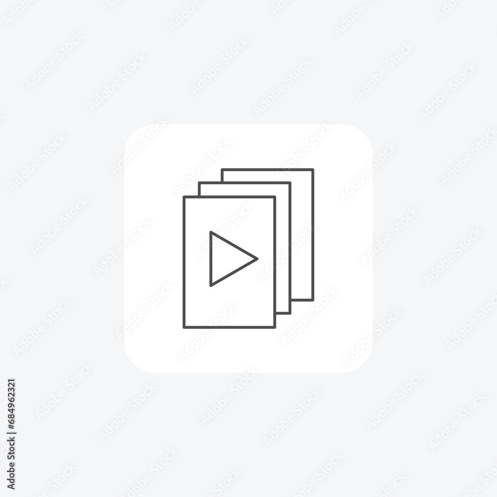 Music video player, Video playback tool, Audio-visual player, thin line icon, grey outline icon, pixel perfect icon Music video player, Video playback tool, Audio-visual player, thin line icon, grey outline icon, pixel perfect icon