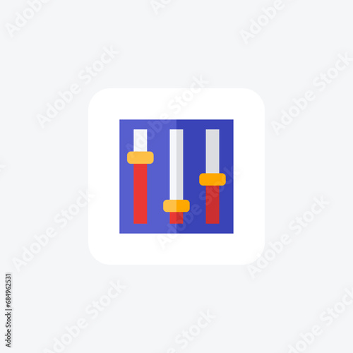 Music equalizer, Audio control tool, Sound manipulation flat color icon, pixel perfect icon