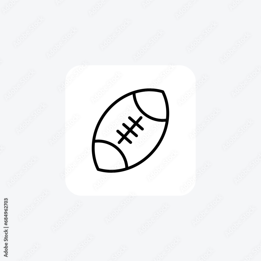 Rugby ball, Rugby equipmentLine Icon, Outline icon, vector icon, pixel perfect icon Rugby ball, Rugby equipmentLine Icon, Outline icon, vector icon, pixel perfect icon