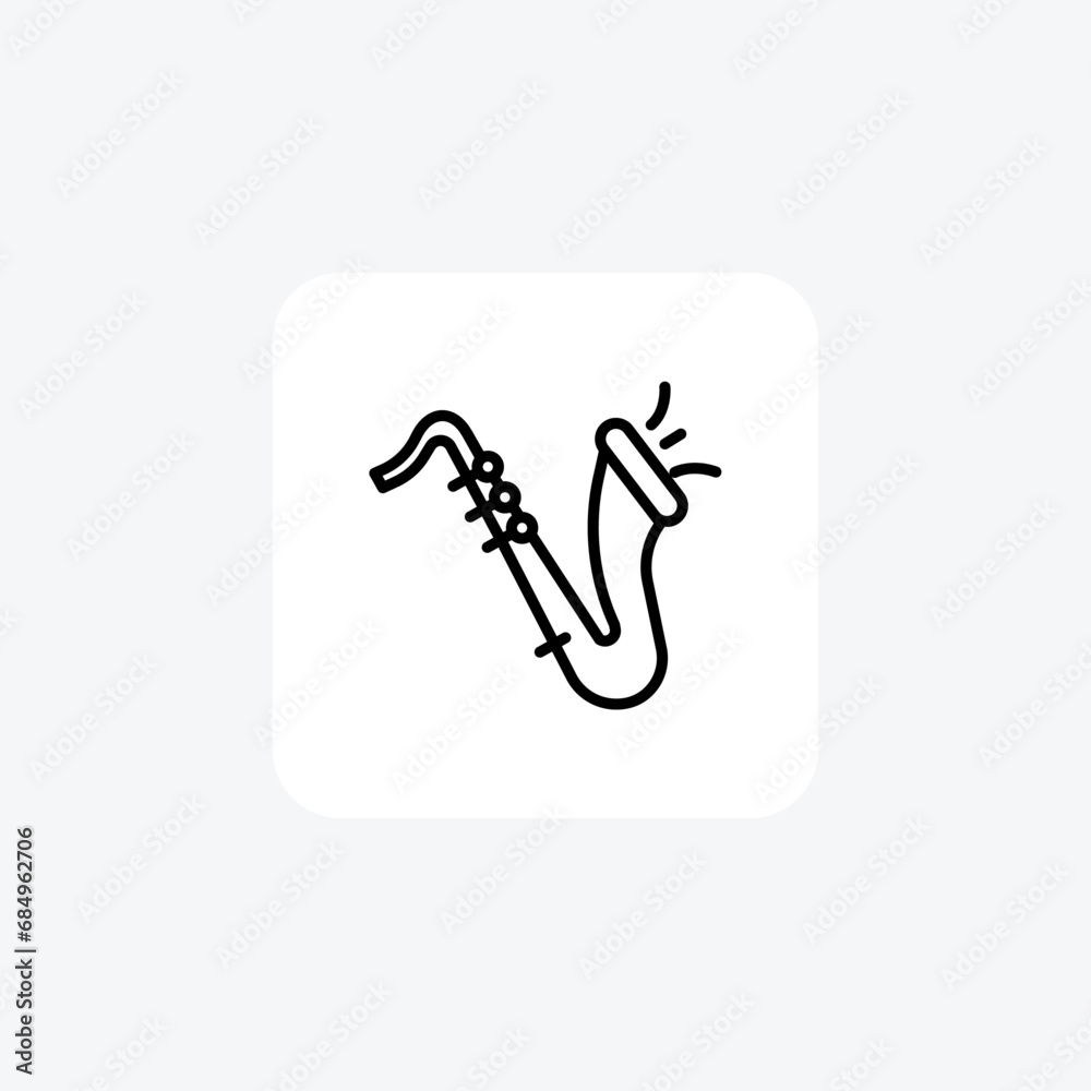 Saxophone, Woodwind instrument, Jazz music,Line Icon, Outline icon, vector icon, pixel perfect icon Saxophone, Woodwind instrument, Jazz music,Line Icon, Outline icon, vector icon, pixel perfect icon