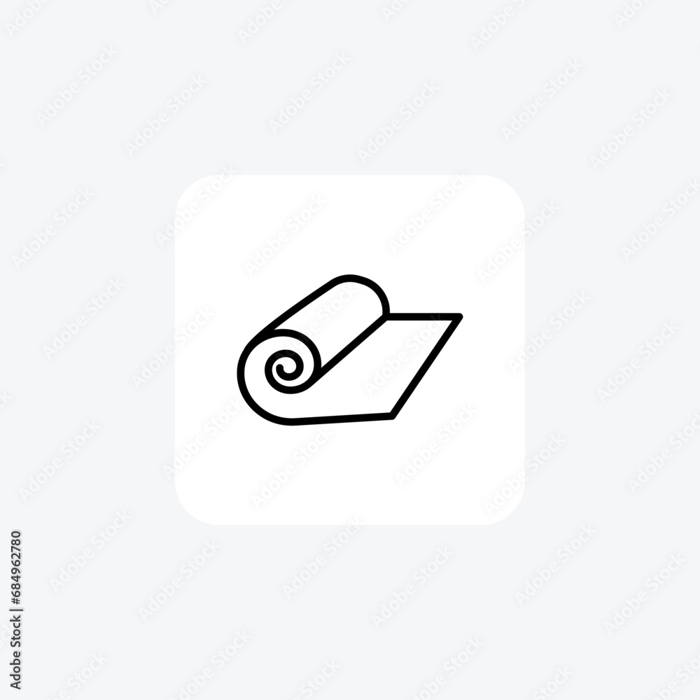 Yoga mat icon, Yoga symbol, Exercise mat symbolLine Icon, Outline icon, vector icon, pixel perfect icon Yoga mat icon, Yoga symbol, Exercise mat symbolLine Icon, Outline icon, vector icon, pixel perfect icon