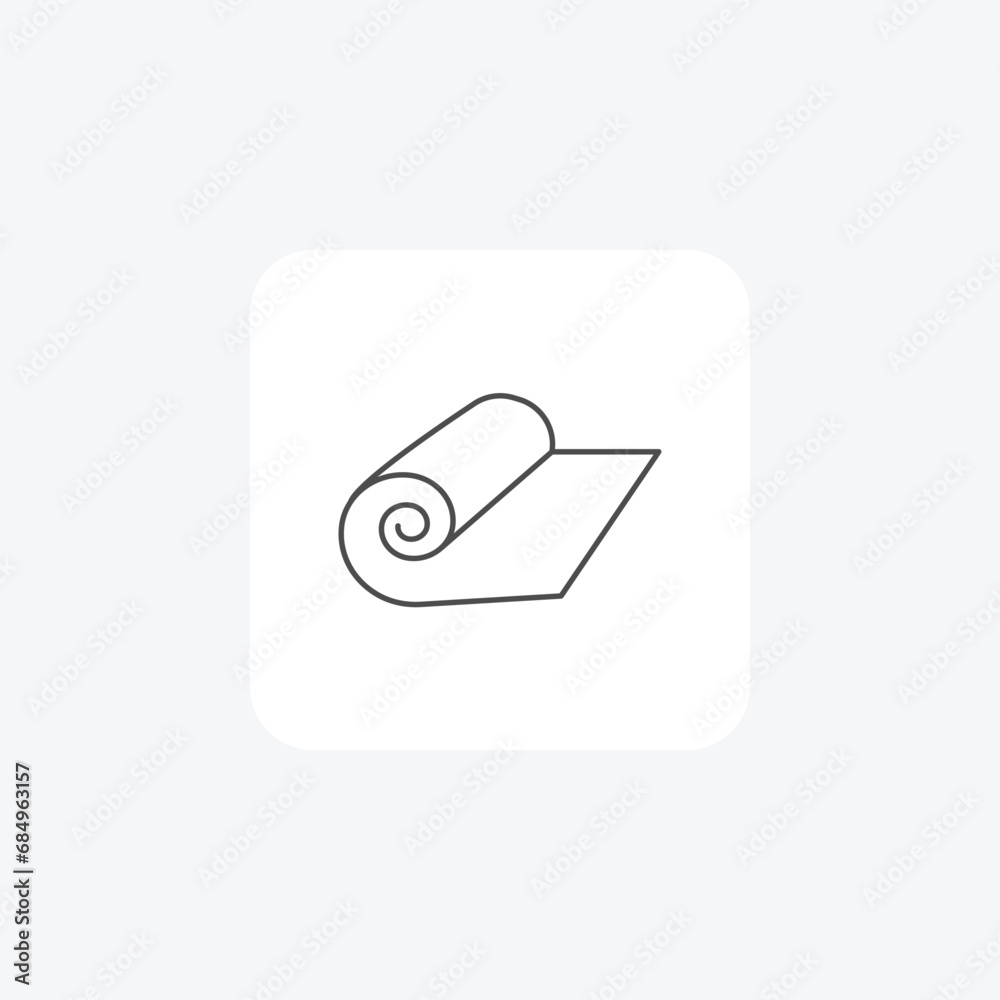 Yoga mat icon, Yoga symbol, Exercise mat symbol thin line icon, grey outline icon, pixel perfect icon Yoga mat icon, Yoga symbol, Exercise mat symbol thin line icon, grey outline icon, pixel perfect icon